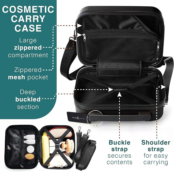 Luggage Sets 3 Piece, 22 Inch Carry on Luggage and 24 Inch Suitcases with Wheels Spinner, Durable Hard Shell Suitcase Set, Expandable Travel Suitcase, Black