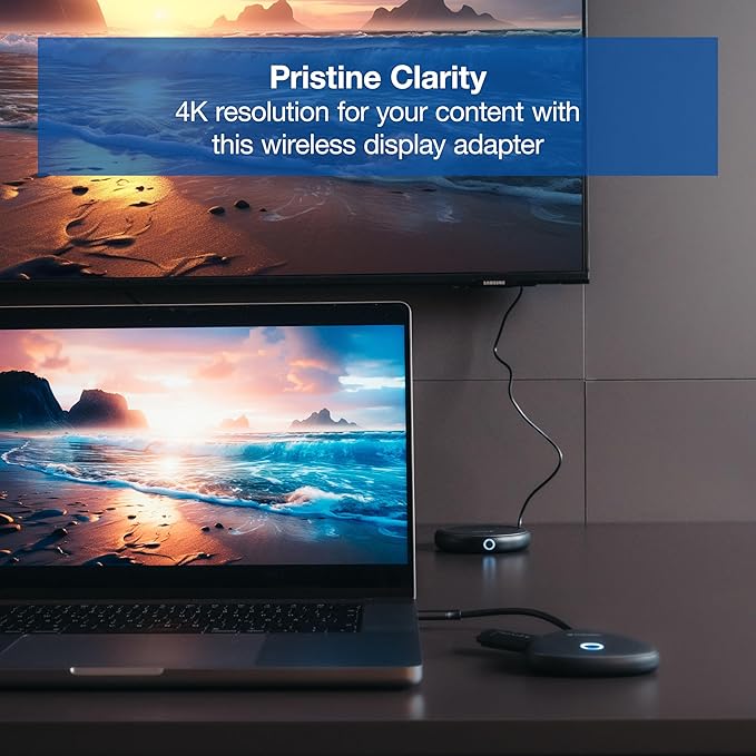 Verbatim Share My Screen Video Extender 4K USB-C Wireless HDMI Transmitter and Receiver Display Adapter with USB Hub and Card Reader