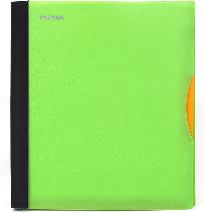 Mintra Office Durable Premium Spiral Notebook, ((Green, 1 Subject, 8.5in x 11in)), Fabric Covered Coils, No Snags, Removable Adjustable Pocket Dividers, Ruler, Organization, Customizable