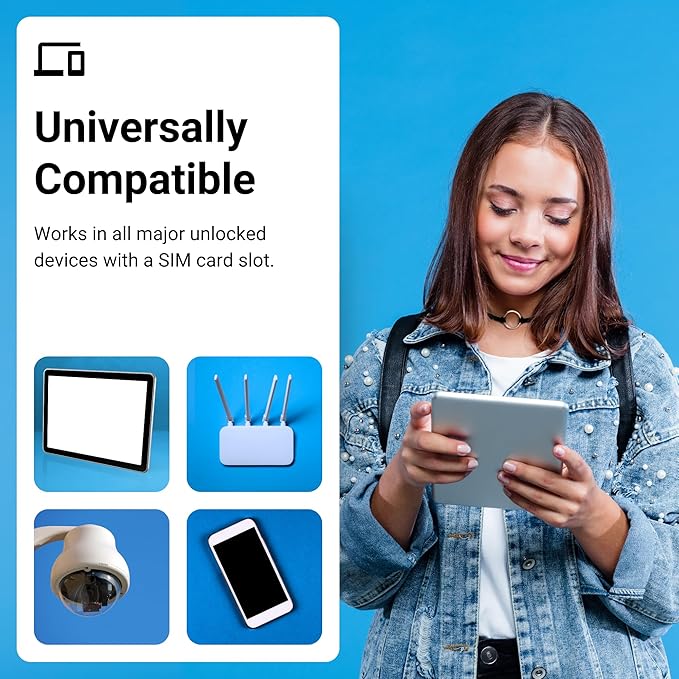 25GB for 365 Days IOT Quad Network Data SIM Card for Unlocked Security, Solar & Hunting Trail Game Cameras with USA Data Path, USA Coverage, Triple Cut 3-in-1, 4G & 5G