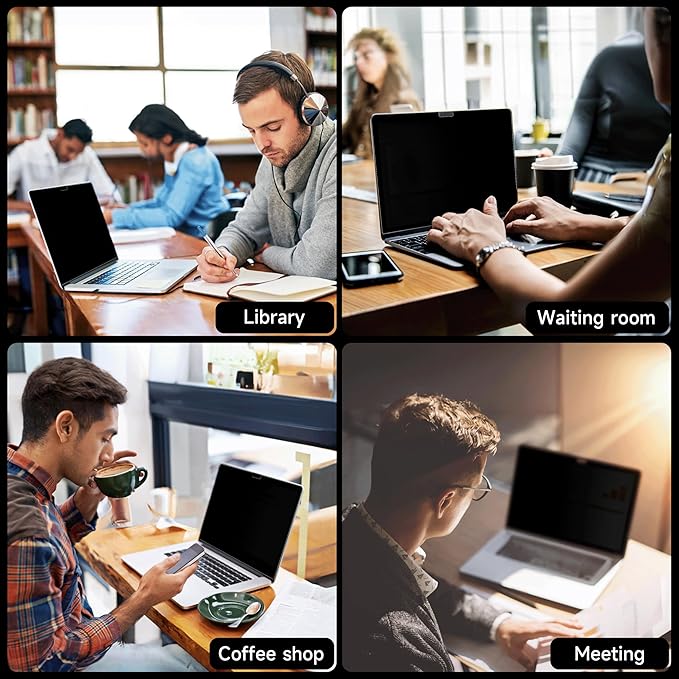 IPROKKO 360° Privacy Screen MacBook Air 15 inch (2023, 2024, 2025,M2,M3,M4),Matte Anti Glare Blue Light 15" Mac Scratch Resistant Laptop Screen Protector Filter