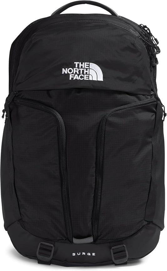 THE NORTH FACE Surge Commuter Laptop Backpack | Daypack with Water Repellent Finish, 16" Laptop Sleeve, Reflective Details, TNF Black/TNF Black-NPF, One Size