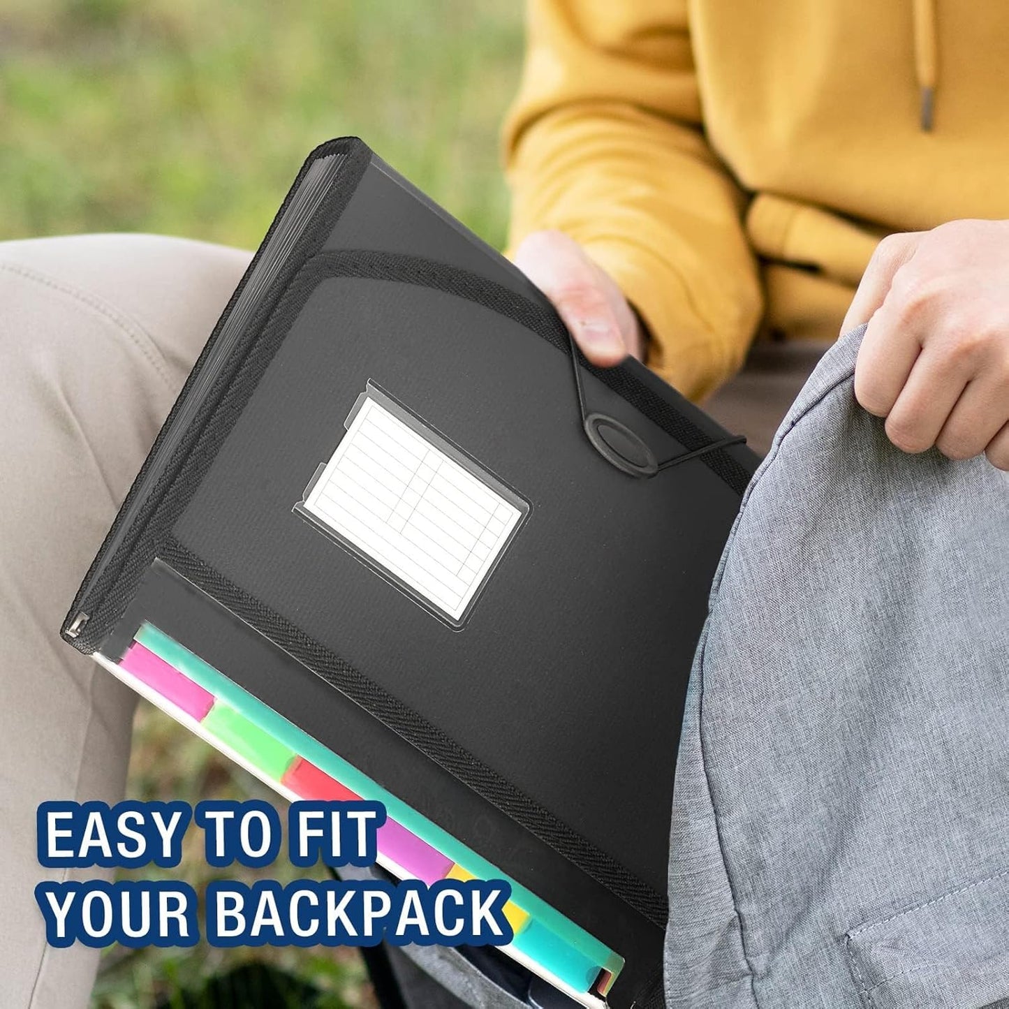 H4D Accordian File Organizer, 13 Pocket Expanding File Folder with Labels for Documents, Letter Size, 2 Packs