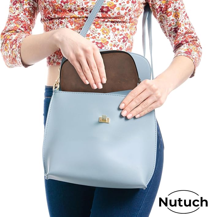 Leather Tech Pouch for Cables Chargers Phone | Tech Bag | Zipper Travel Accessory Pouch | Electronic Organizer Case Travel Bag (Vintage Dark Brown)