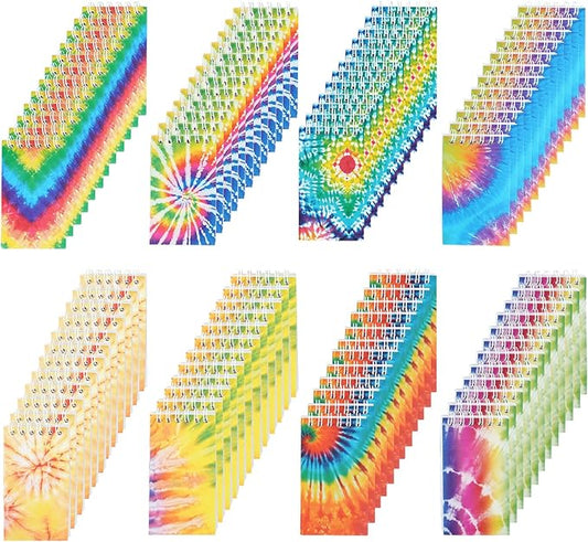 OZIO 96PCS Mini Tie Dye Notepads Tie Dye Party Favors Art Party Spiral Pocket Notebooks Fun Coil Mini Notepads for Kids Teacher Classroom Supplies Bag Fillers Birthday Party Favors, 8 Style (96)