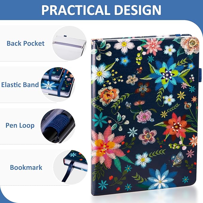 Password Book with Individual Alphabetical Tabs Laminated, Large Print Password Keeper Book for Seniors, A5 Hardcover Internet Password Log Book to Record Website Login Details - Bloom