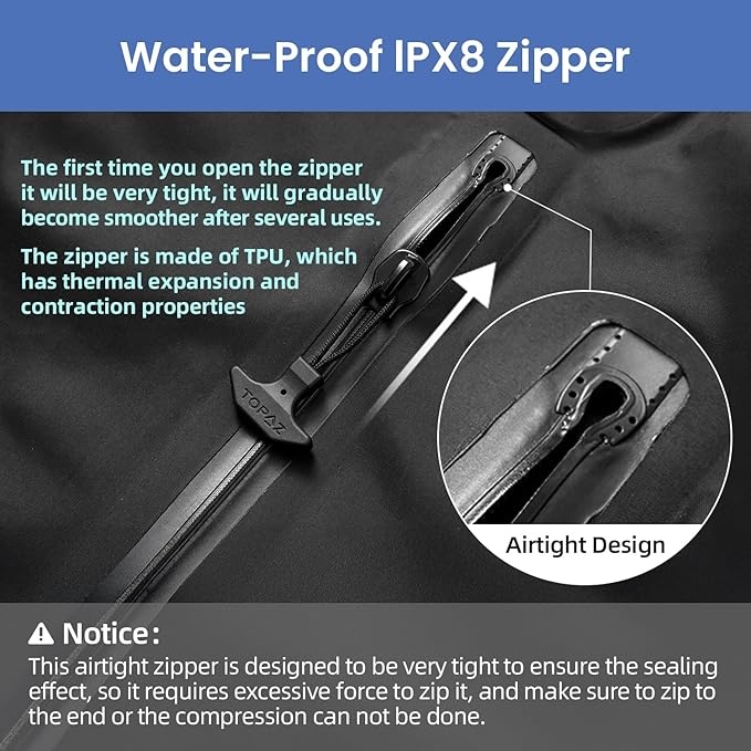 BAGAIL TPU Vacuum Bag for Travel, Reusable Compression Bag with IPX8 Waterproof Zipper, Save Space for Suitcase, Backpack and Carry on (Black, ExtraLarge, No Pump)