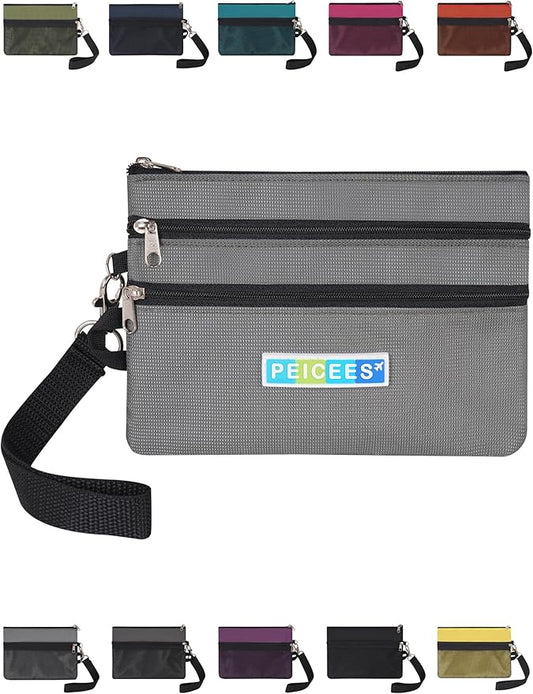 Peicees World Travel Essentials Currency and Passport Organizers Cash Cards Tickets Holder RFID Blocking Wallet, Light Gray