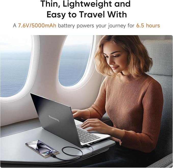 Portable Monitor with Keyboard, 14.1Inch Lapdock Monitor Built-in 5000mAh Battery, 1080P HDR IPS Portable Display for Laptop, Steam Deck, Nintendo Switch, Windows, Mac