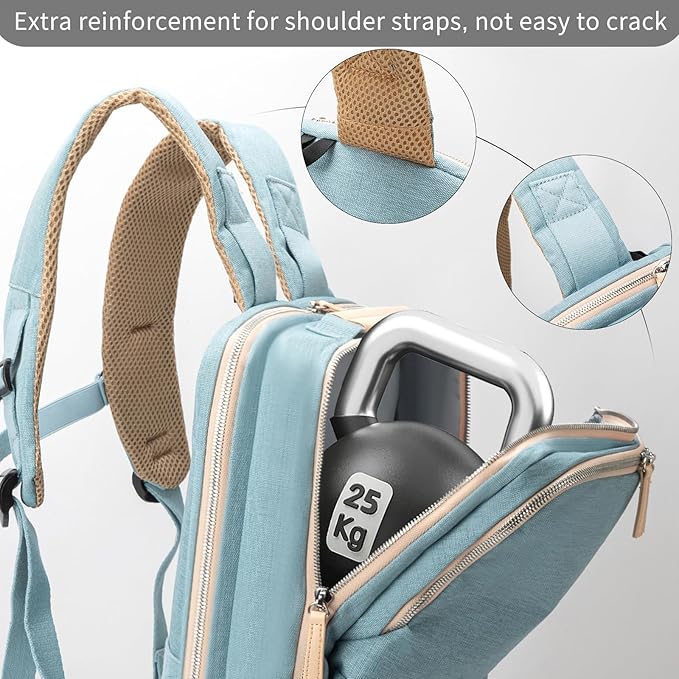 NOBLEMAN Laptop Backpack for Women, Professional Adult Office Commuter Womens Computer Backpack, Luxury Lightweight Carry on Travel Personal Item Bag For Airlines Fits 16 Laptop (Aqua)