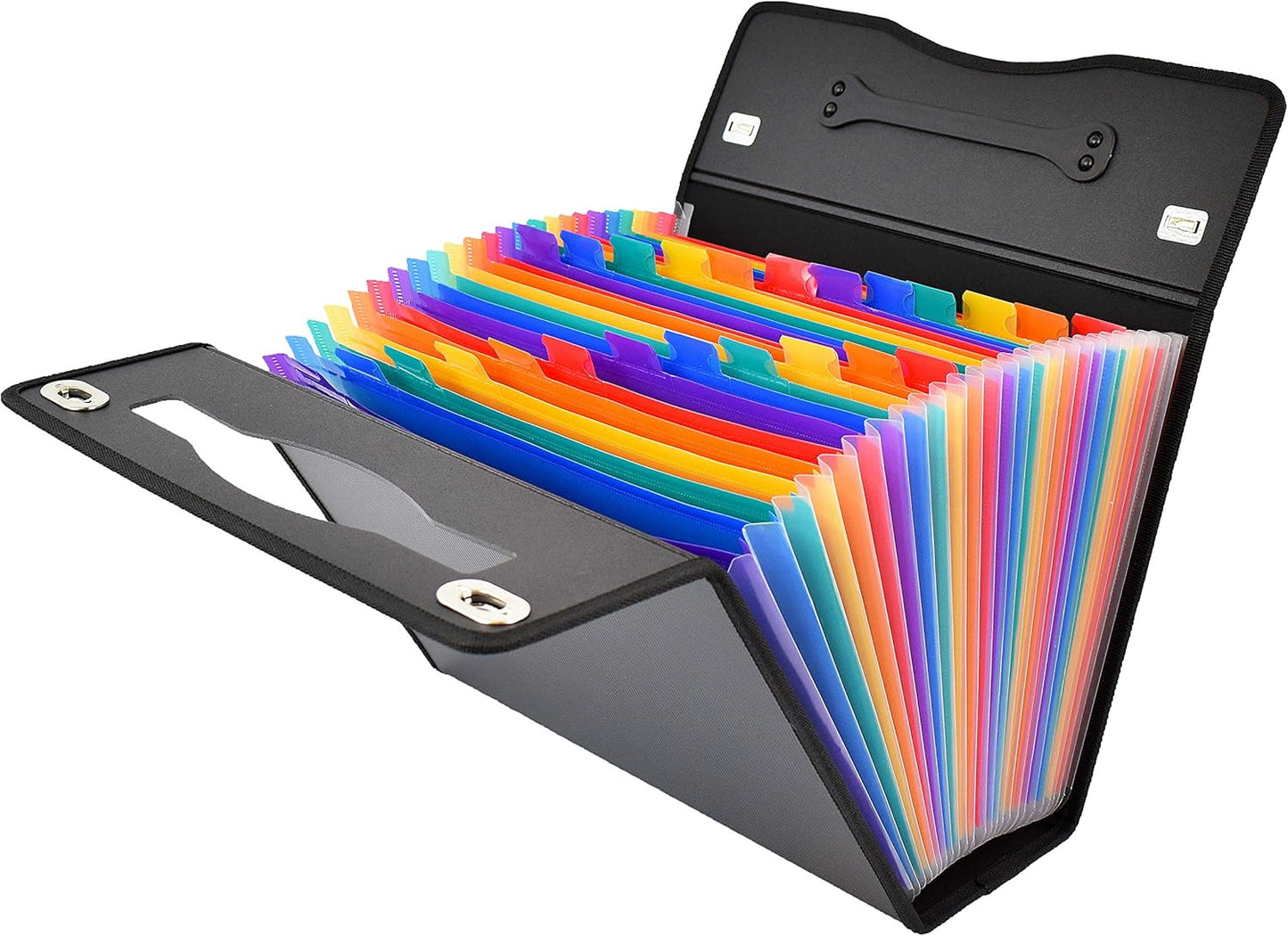 CNK Accordion File Folders with 24 Pockets Organizer for Document Paper Storage Folder Documents Expanding Binder Folio Pocket Receipt Filing Expandable Files Dividers Labels Letter Durable Handle