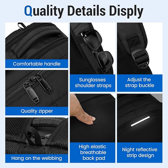 Business Laptop Backpack, 17.3 Inch Travel Laptop Bag Rucksack with USB Charging Port, Water-Resistant Bag Daypack for Work College Computer Men Women Backpack