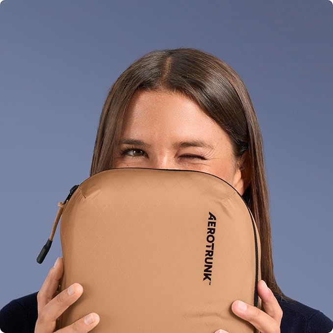 Aerotrunk Ultralight Compression Packing Cubes - Lightweight Travel Organizers for Suitcases and Luggage (3-Pack, Mocha)