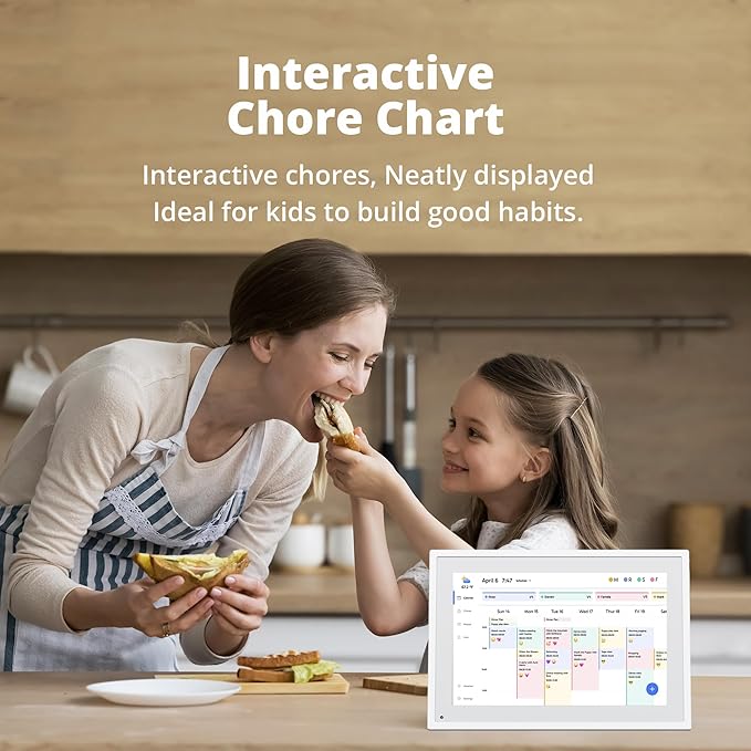 Dragon Touch 10.1 inch Digital Calendar Chore Chart – Interactive Touchscreen, Smart Family Planner, Hearth Display Desk Digital Calendar Seamless Scheduling