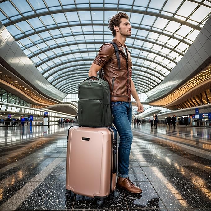 Waterproof Laptop Backpack for Men & Women, Flight Approved Anti-Theft Daypack with 15.6-inch Laptop Sleeve (Green)