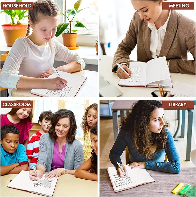 feela 24 Pack Journal Notebook for Work, Business Notebook Bulk Hardcover Lined Writing Journal with Pen Holder for Men Women Note Taking, with 24 Black Pens, 120 GSM, 5.1”x8.3”, A5, Brown