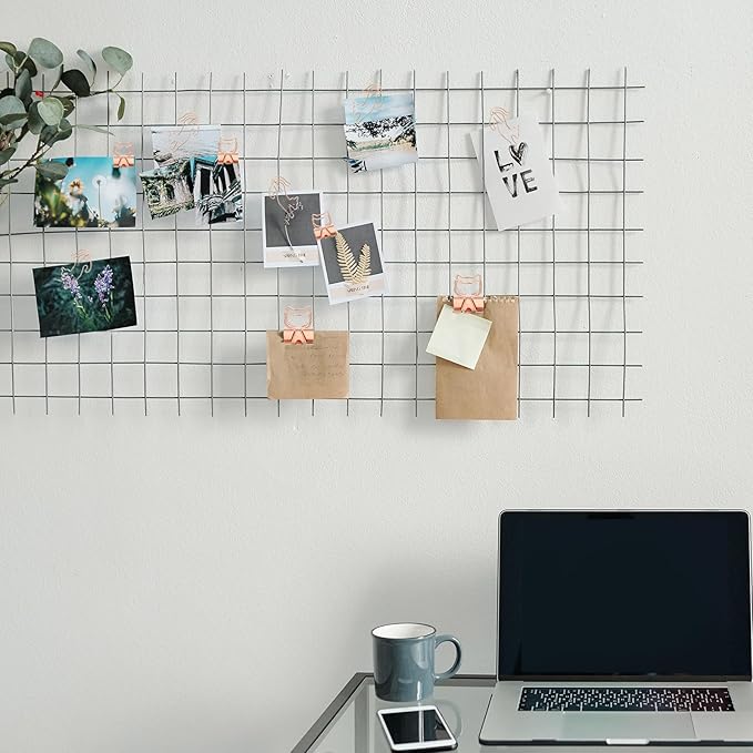 Eersida 55 Pieces Cat Binder Clips 30 Pcs Cute Metal Paper Clips and 2 Size 25 Pcs Rose Gold Pet Binder with Clear Box Fun Animal Supplies for School Office Paper Bookmark Cat Lovers Gift