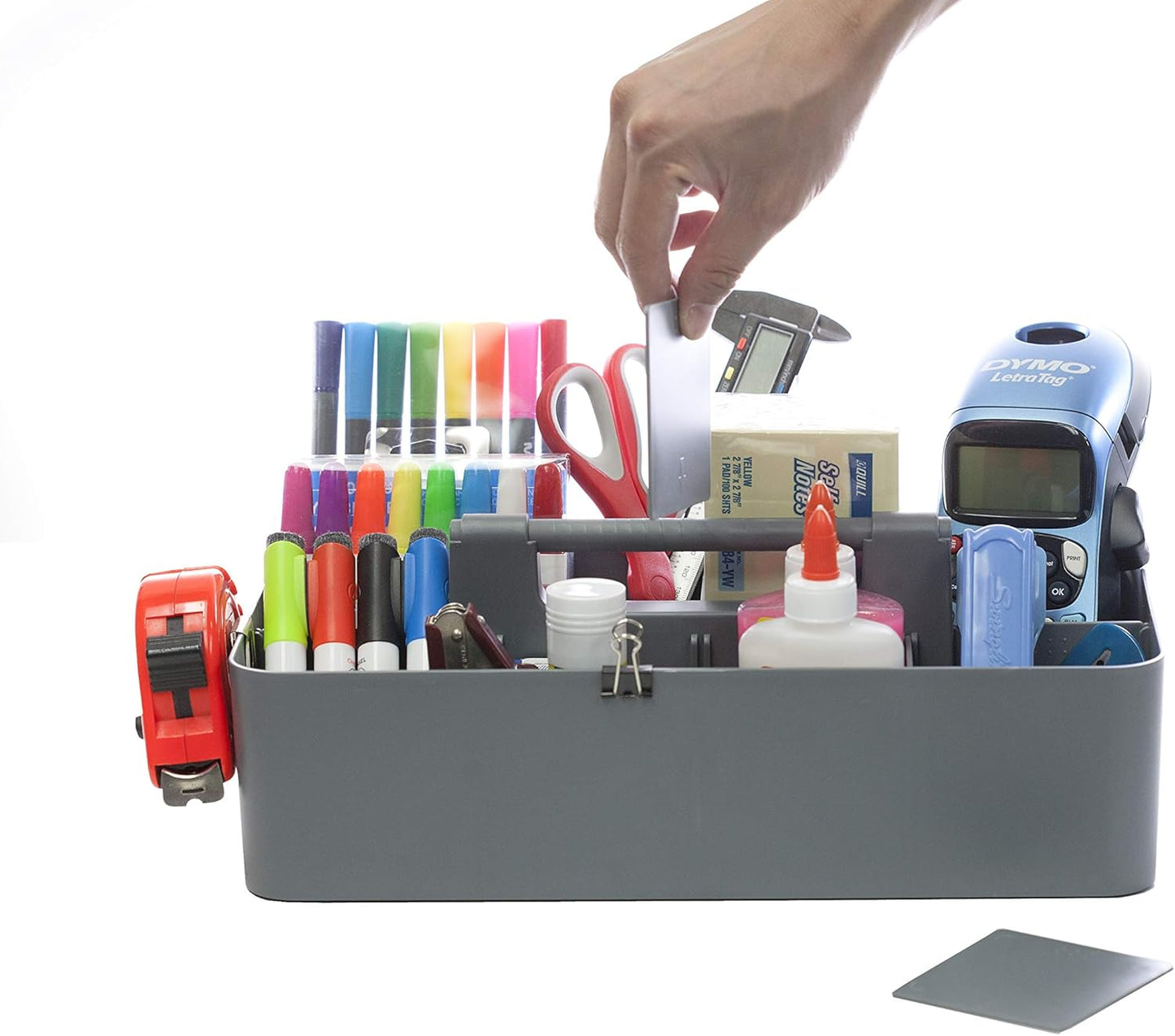 -Large Portable Caddy, DIY Dividers, 8 Compartments, School Office Supplies Home Business Organizer,Portable Basket with Handle Storage Made in USA (6 PACK, Orion Gray)