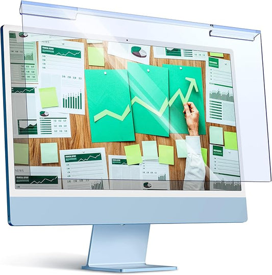 VINTEZ Blue Light Screen Protector Compatible With iMac 24 Inch (2021, 2022, 2023, 2024, M1, M3, M4) – Anti-UV Blue Light Blocking Film for Desktop PC, Eye Protection Filter, 21.5" x 12.6"