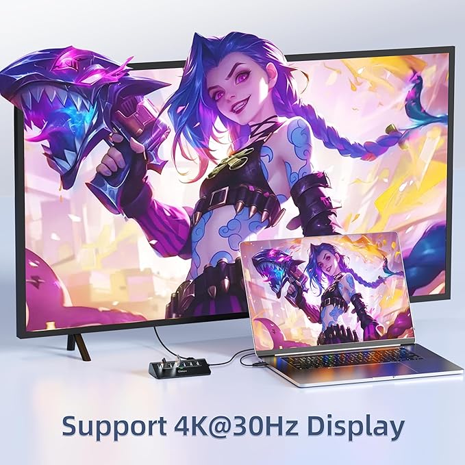 USB C Hub, intpw 9-in-1 USB Multiport Adapter with 4K HDMI, PD 100W, USB-C and 2 USB A 3.0 5Gbps, 2 USB A 2.0, SD/TF Slots for MacBook Pro/Air, iPad Pro, iPhone 15/16 Series