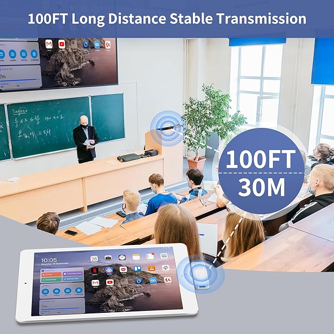 Wireless HDMI Transmitter and Receiver, Upgrade Type-C 3.1 Port Wireless Hdmi Plug & Play Portable 2.4G/5G for Streaming Video and Audio to HDTV/Projector/Monitor from Martphone/Tablet/Laptop