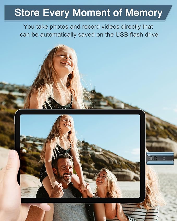 256GB USB Flash Drive for Phone and Pad, Photo Stick High Speed External USB Thumb Drives Photo Storage Memory Stick for Save More Photos and Videos (DarkBlue, 256GB)