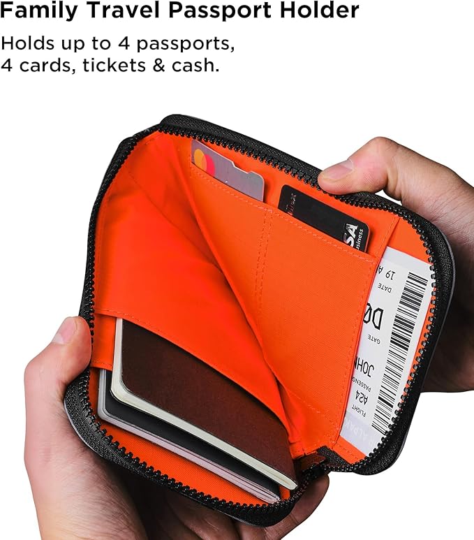 ALPAKA Zip Travel Wallet - Store Your Travel Accessories Efficiently - 3 Internal Pockets For Your Passport and More - 2 Card Slots - Made From Recycled and RFID-Protective Material