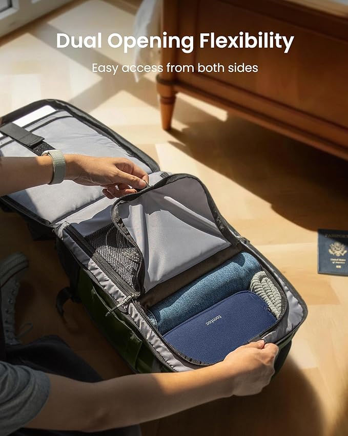 tomtoc Travel Backpack 28L, TSA Friendly Flight Approved Carry-on Luggage Hand Water-resistant Lightweight Business Rucksack, Durable Bag Fits 16 Inch Laptop