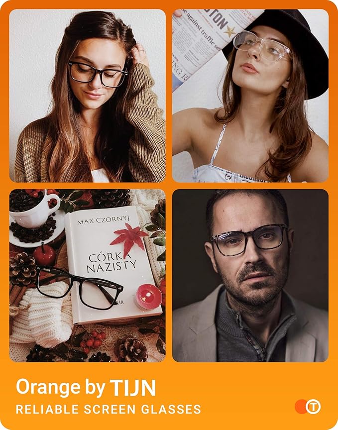 TIJN Blue Light Blocking Glasses for Women Men Clear Frame Square Nerd Eyeglasses Anti Blue Ray Computer Screen Glasses (Purple)