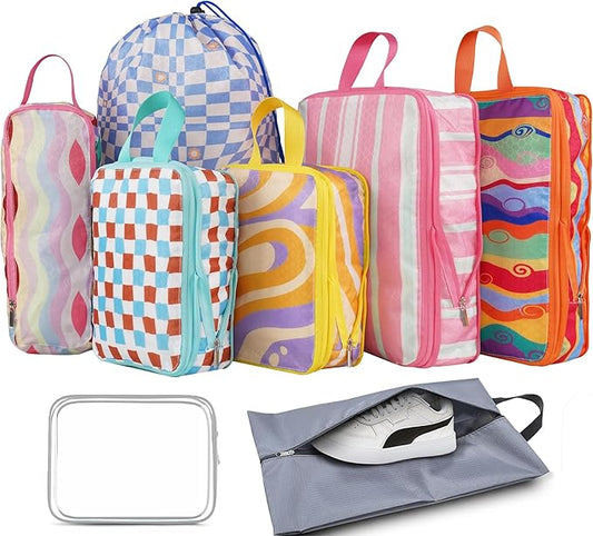 8 Pcs Compression Packing Cubes Travel for Suitcases, Waterproof Luggage Organizer Washable Storage Bags Set for Backpack Travel- Packaging Cubes for Carry-Ons and Storage