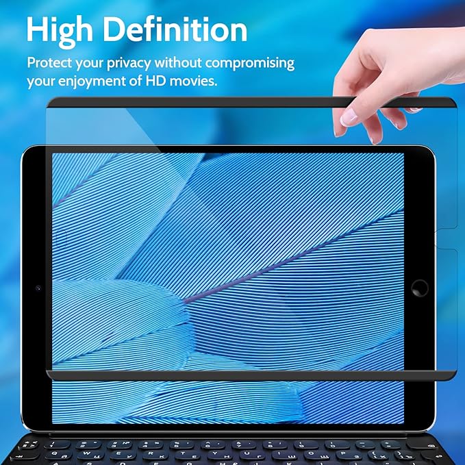 Magnetic Privacy Screen Protector for iPad 9th 8th 7th Generation 10.2 Inch & iPad Air 3th & iPad Pro 10.5 In, Removable Anti Blue Light Glare Spy Private Filter, High Sensitive BubbleFree