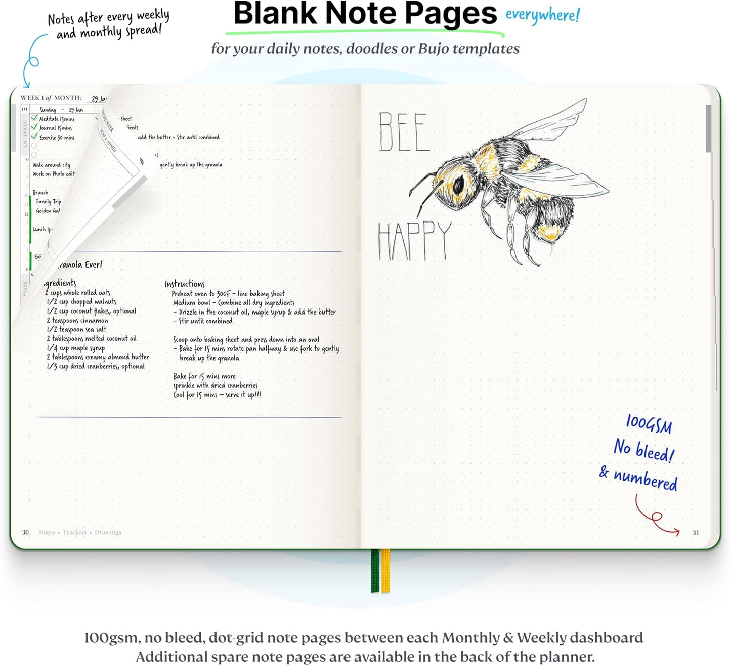 Purpose Planner Undated Monthly Weekly Daily Productivity Journal 2023 Optimised Life, Goal Setting & Business Tool for Academic Student, Professionals, Mums - Leather Day Organiser Notebook