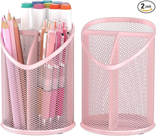 2 Pack Pen Holder Pen Organizer (Pink)