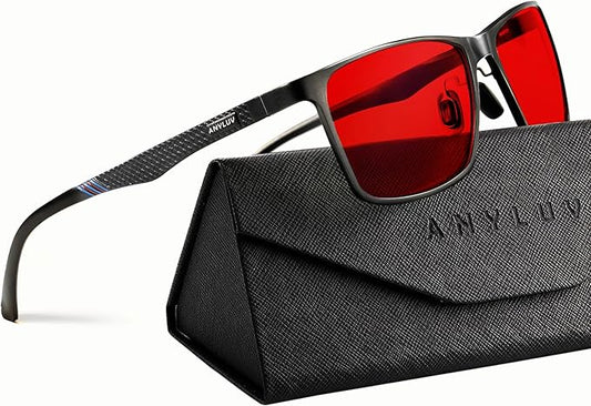ANYLUV Blue Light Glasses Men, Relieve Eyestrain and Eye Protection, Al-Mg Metal Computer Blue Light Blocking Glasses