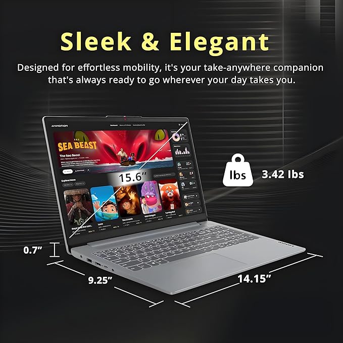 Lenovo New Ideapad Laptop with Microsoft Office 365, AMD Ryzen 5 5625U (Outperforms i7-1260U), 15.6" FHD TN Anti-glare Display, 16GB RAM, 256GB SSD, WiFi 6, Backlit Keyboard, Windows 11 Pro, WOWPC USB