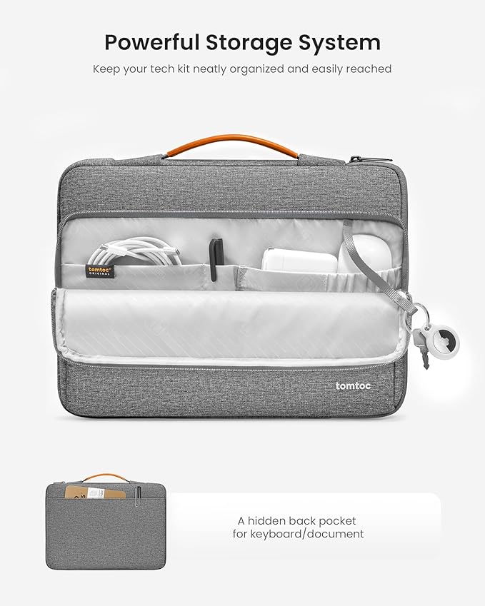 tomtoc 360 Protective Laptop Carrying Case Compatible with 14-inch MacBook Pro M5/M4/M3/M2/M1 Pro/Max 2025-2021, 12.9-13 Inch iPad Pro/Air, Water-Resistant MacBook Accessory Bag Sleeve