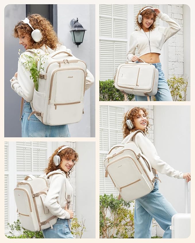 LOVEVOOK Travel Backpack for Women & Men, 40L Large Carry On Backpack Airline Approved, TSA Personal Item Weekender Bag, Water Resistant Laptop Backpack with 3 Packing Cubes for Travel Essentials