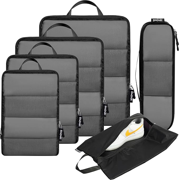 BAGAIL 6 Set Ultralight Compression Packing Cubes Packing Organizer for Travel Accessories Luggage Suitcase Backpack