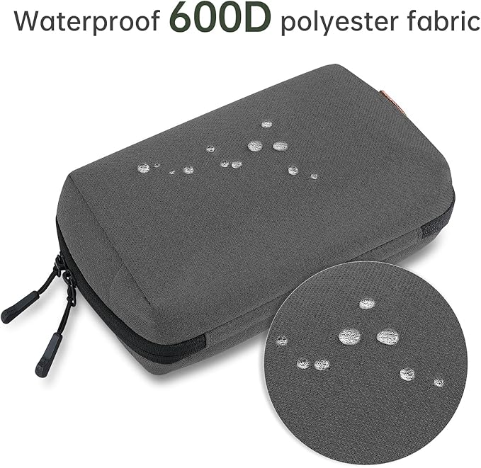 Electronic Organizer Travel Case Bag for Cables, Switch, SD card, Passport and More – Ultimate Protection & Portability Waterproof (Grey)