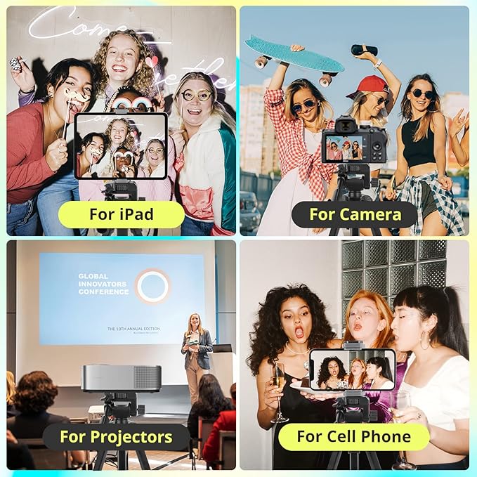 Sensyne 64" Camera Tripod Stand, Versatile Phone & iPad Tripod with Wireless Remote and 2-in-1 Phone Holder for Selfie/Video Recording/Photo/Live Stream/Vlog