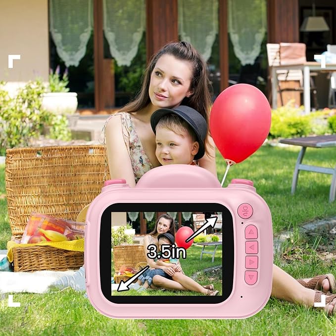 Kids Camera Instant Print 3.5 Inch, Instant Print Camera for Kids Pint Photos, Kids Instant Digital Print Camera, Toddler Toys Camera for 3-12 Years Old Girls Birthday