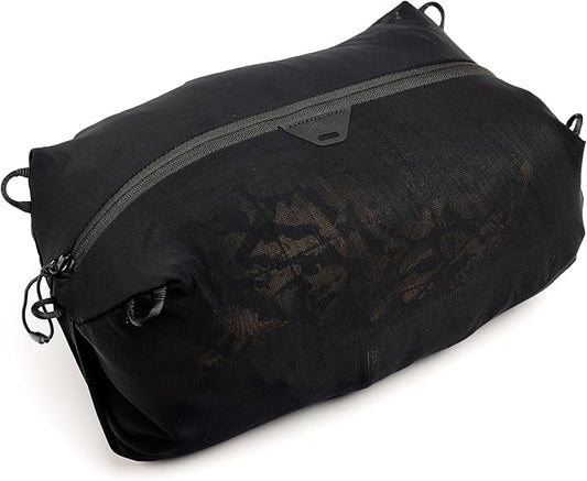 Peak Design Ultralight Mesh Packing Cube, Black, Stretchy Mesh Luggage Cube with Strap Attachment Points and Luggage Pass Throughs, Zipper Opening, Travel Organizer for Men and Women, Size Small