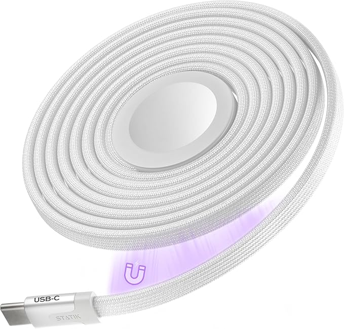 Statik MagStack Watch Charger USB C Cable, Charging Station Compatible with Apple Watch Charger Fast Charging, Clutter-Free Magnetic Charging Dock for SmartWatch, 3FT