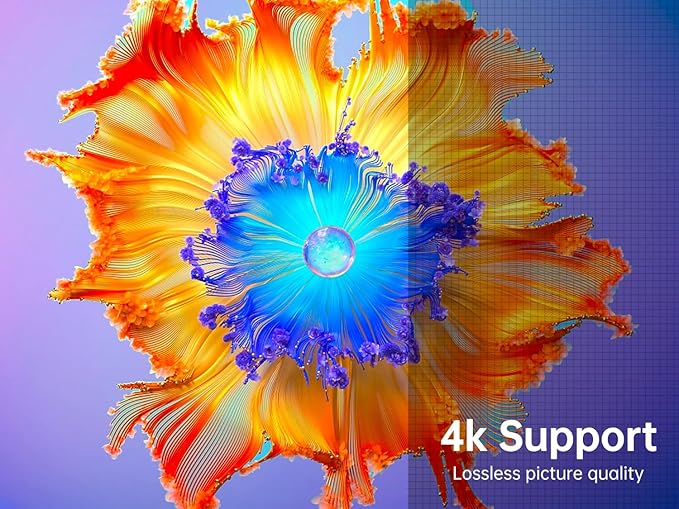 GooDee Smart 4K 1080P Projector - Video Projector with WiFi and Bluetooth, Movie Outdoor Projector for Home Theater Dolby Audio Zoom Portable Projector TV Stick, Netflix/Amazn Prime Video Certified