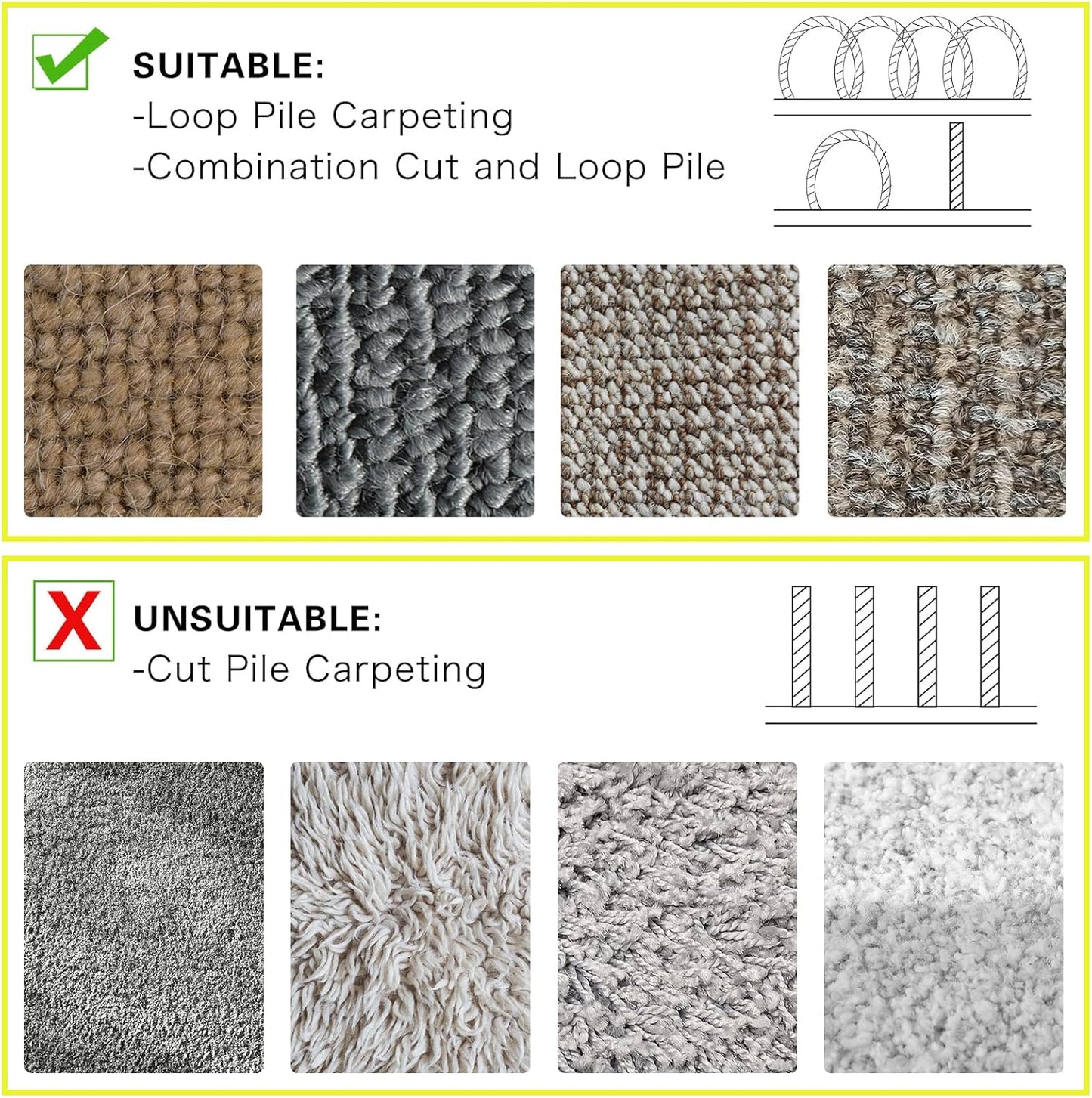 WILLBOND Carpet Cord Cover Cable Grip Floor Cover Cable Protector Management Only for Commercial Office Carpet(Black and Yellow,19.69 ft)