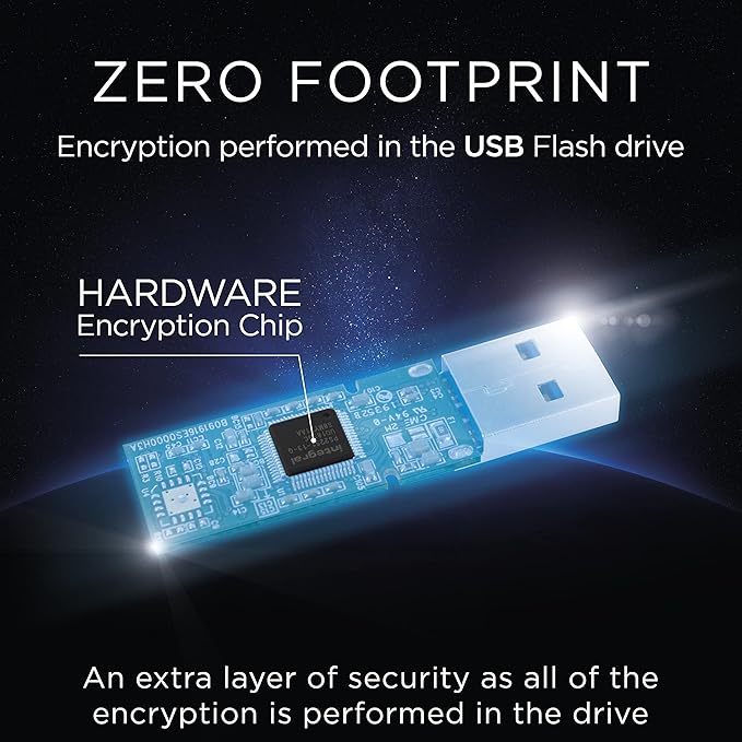 Integral 64GB Crypto-197 256-Bit Hardware Encrypted 3.0 USB Secure Flash Memory Drive - Certified to FIPS 197, Brute-Force Password Attack Protection & Rugged Double-Layer Waterproof Design