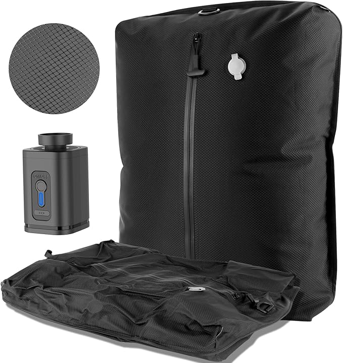 33L Professional Vacuum Bags for Travel with Wireless Vacuum Pump, Dobaly IP67 Reusable Vacuum Compression Bags for Suitcases and Backpack Space Saver Vacuum Bags Lightweight&Durable (2PC+Pump)