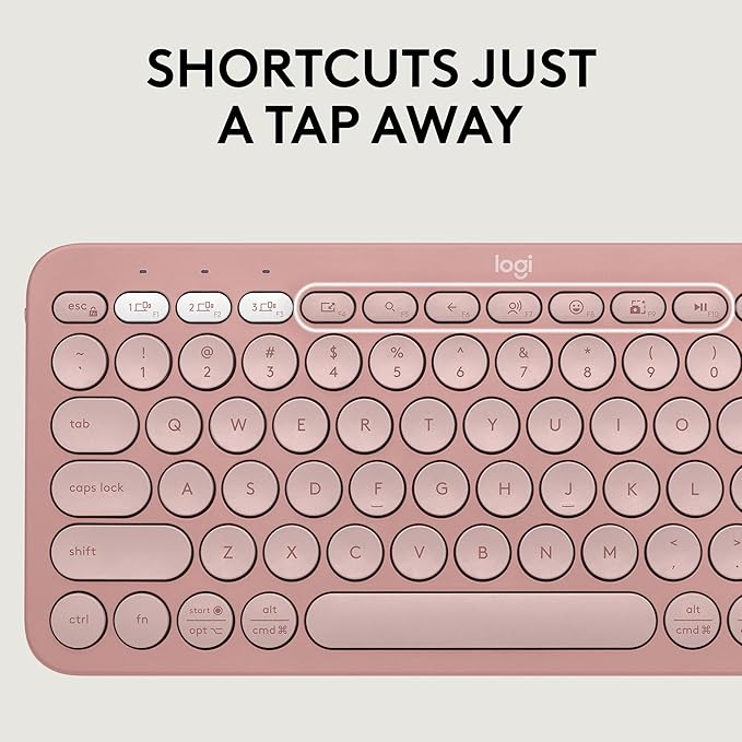 Logitech Pebble 2 Combo, Wireless Keyboard and Mouse, Quiet and Portable, Customizable, Logi Bolt, Bluetooth, Easy-Switch for Windows, macOS, iPadOS, Chrome - Tonal Rose