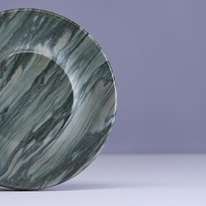 Einova Classic Stone – Marble Wireless Charging Pad Designed in Italy, Integrated 6 ft USB-C Cable, Smartphones, Wireless Earbuds, Smartwatches – Pine Verde Alpi Marble