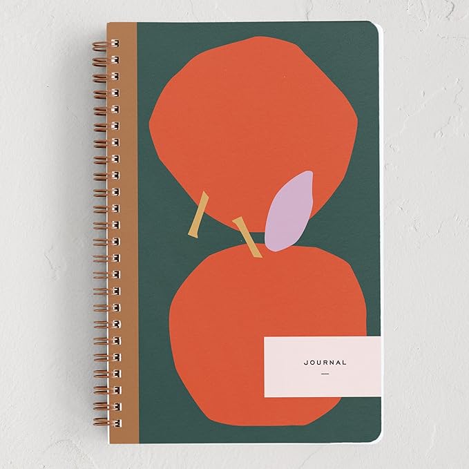 Minted Pomme Notebook, Writing Journal for Notes & Journaling, Durable Paper Cover, Apple Illustration Simple Modern Art Design, Spiral Bound Journal Notebook with 160 Lined Pages, 5.5" x 8.5"